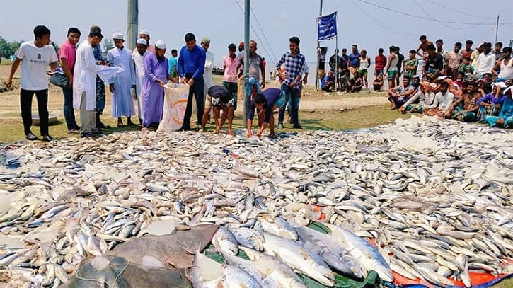 615 kg Illegal Hilsa Confiscated, Given to Madrasahs and Orphans 615 kg Illegal Hilsa Confiscated, Given to Madrasahs and Orphans