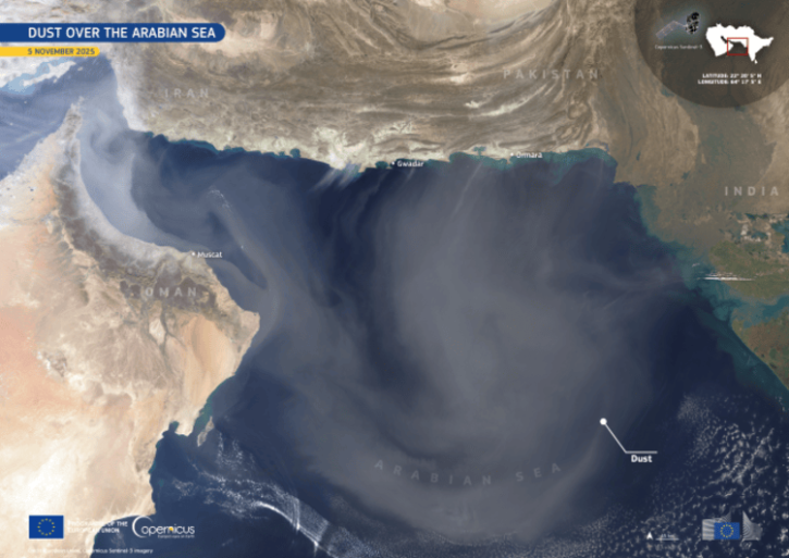 Massive Dust Plume Sweeps Across the Arabian Sea