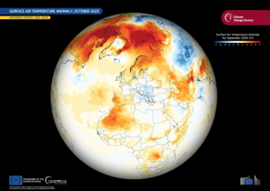 October 2025 Ranked Third Warmest Globally