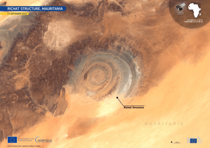 Sentinel-2 Captures Striking ‘Eye of the Sahara’